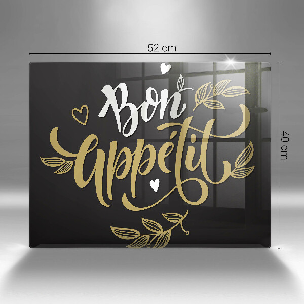 Glas Herdabdeckplatte Bon Appetit