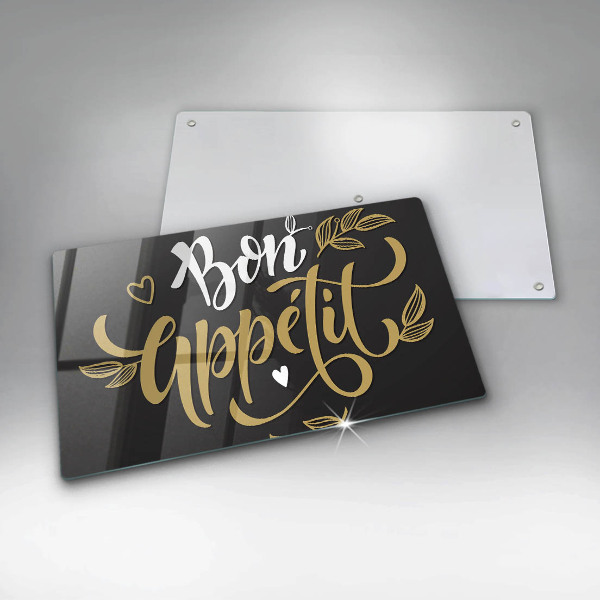 Glas Herdabdeckplatte Bon Appetit