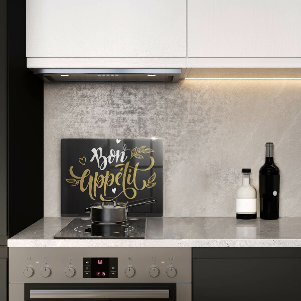 Glas Herdabdeckplatte Bon Appetit