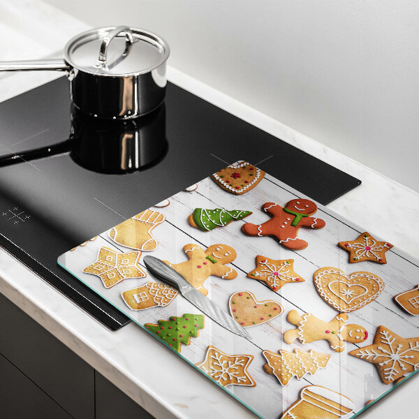 Glas Herdabdeckplatte Weihnachtslebkuchen