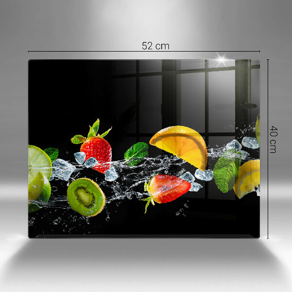 Glas Herdabdeckplatte Früchte im Wasser