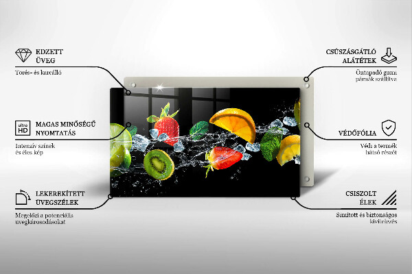 Glas Herdabdeckplatte Früchte im Wasser