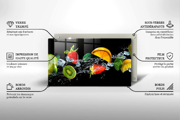 Glas Herdabdeckplatte Früchte im Wasser