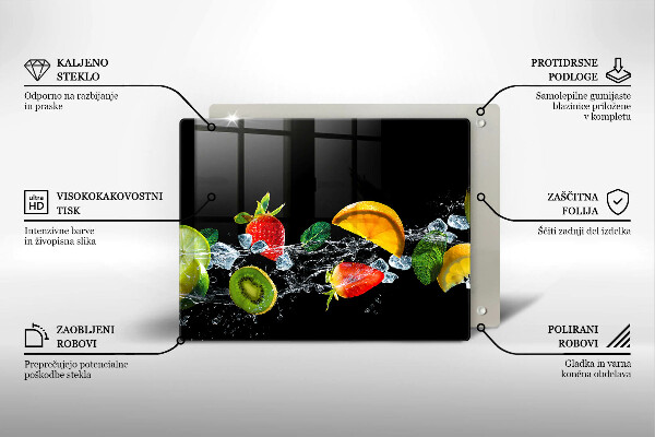 Glas Herdabdeckplatte Früchte im Wasser
