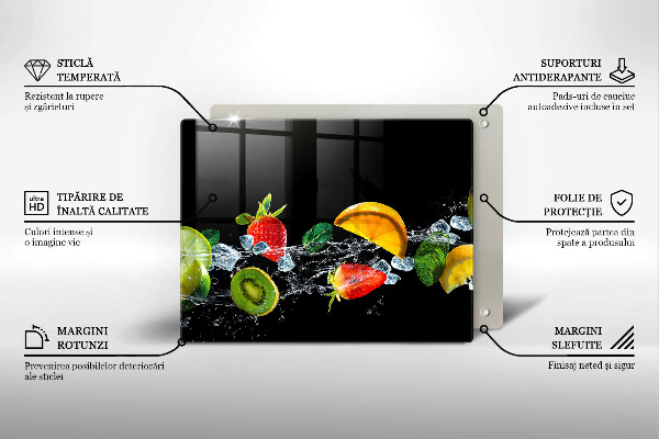 Glas Herdabdeckplatte Früchte im Wasser