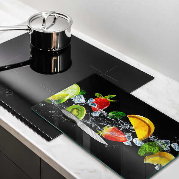 Glas Herdabdeckplatte Früchte im Wasser