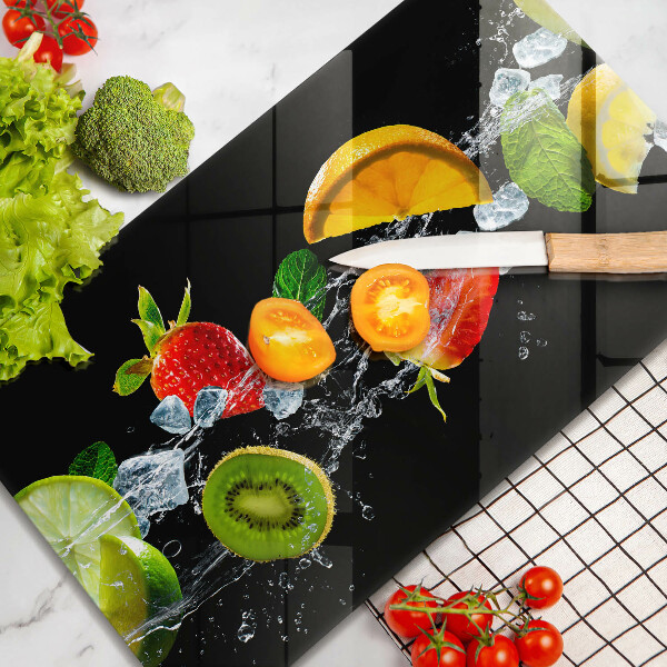 Glas Herdabdeckplatte Früchte im Wasser