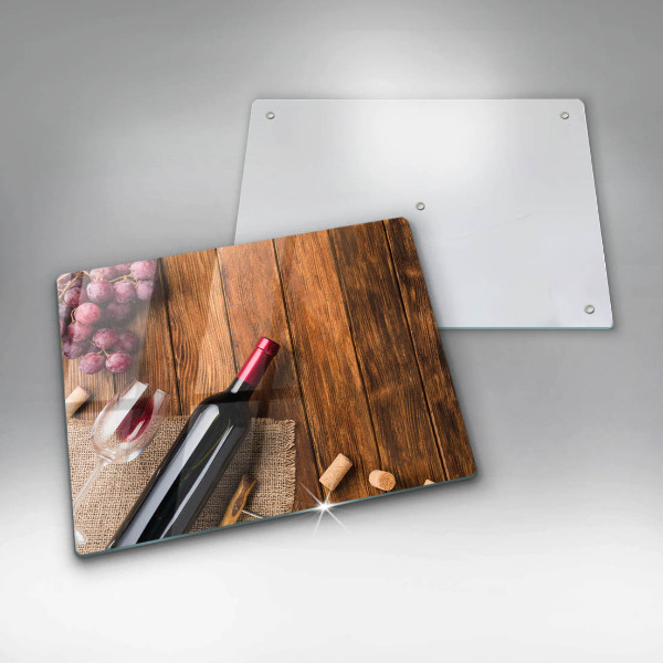 Glas Herdabdeckplatte Eine Flasche Rotwein