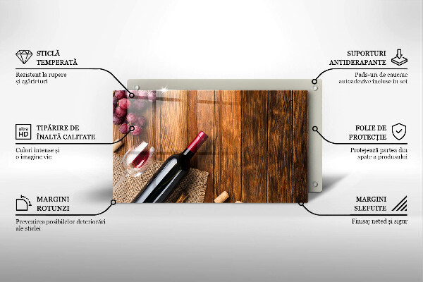 Glas Herdabdeckplatte Eine Flasche Rotwein