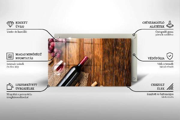 Glas Herdabdeckplatte Eine Flasche Rotwein