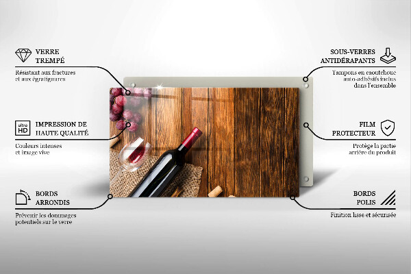 Glas Herdabdeckplatte Eine Flasche Rotwein