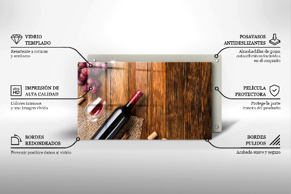 Glas Herdabdeckplatte Eine Flasche Rotwein