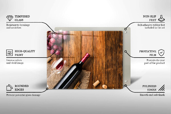 Glas Herdabdeckplatte Eine Flasche Rotwein