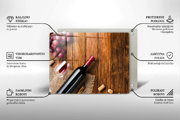 Glas Herdabdeckplatte Eine Flasche Rotwein