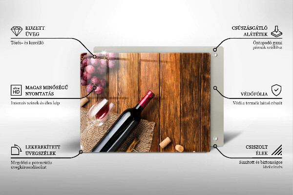 Glas Herdabdeckplatte Eine Flasche Rotwein