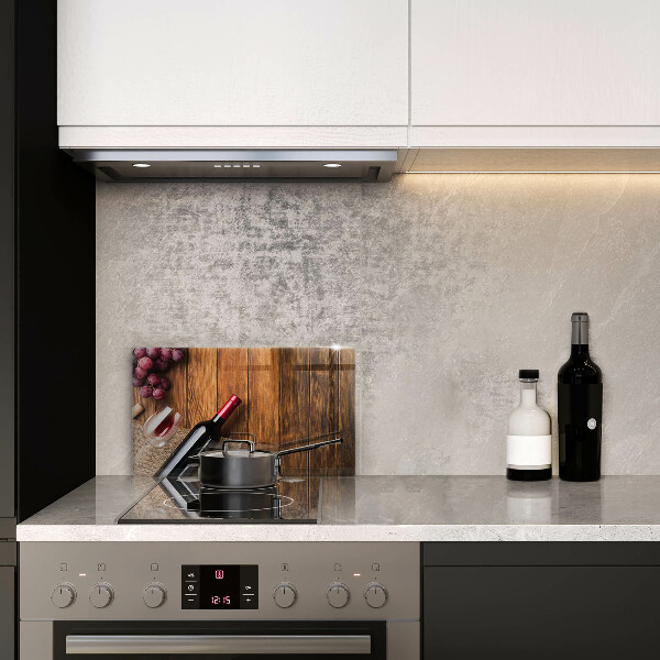 Glas Herdabdeckplatte Eine Flasche Rotwein