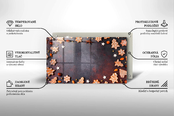 Glas Herdabdeckplatte Lebkuchenweihnachten