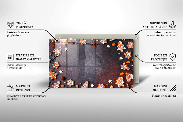 Glas Herdabdeckplatte Lebkuchenweihnachten