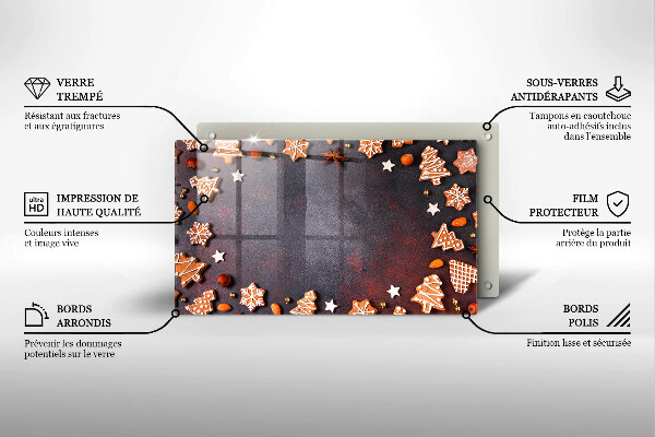 Glas Herdabdeckplatte Lebkuchenweihnachten
