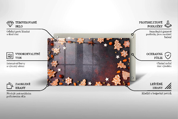 Glas Herdabdeckplatte Lebkuchenweihnachten
