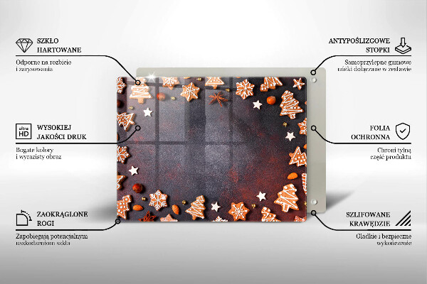 Glas Herdabdeckplatte Lebkuchenweihnachten