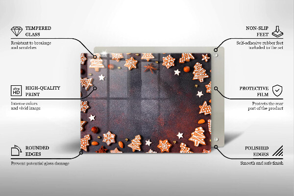 Glas Herdabdeckplatte Lebkuchenweihnachten