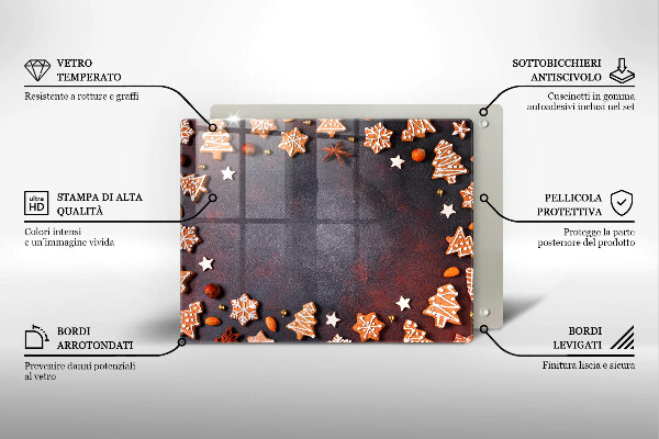 Glas Herdabdeckplatte Lebkuchenweihnachten