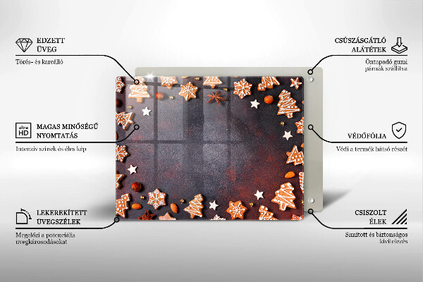 Glas Herdabdeckplatte Lebkuchenweihnachten