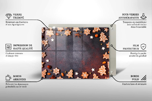 Glas Herdabdeckplatte Lebkuchenweihnachten