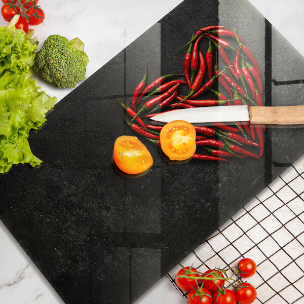 Glas Herdabdeckplatte Chili-Pfeffer-Herz