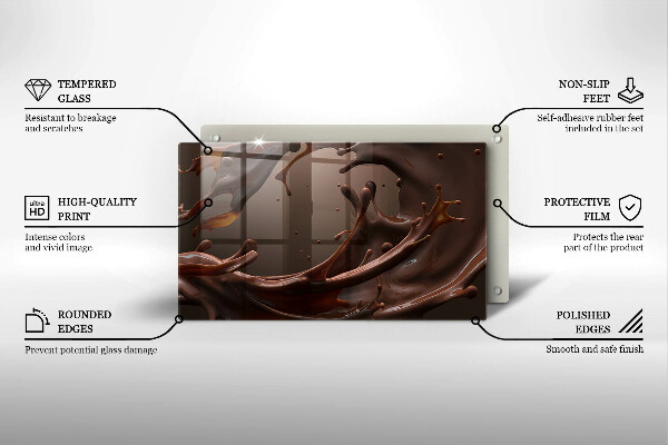 Glas Herdabdeckplatte Flüssige Schokolade