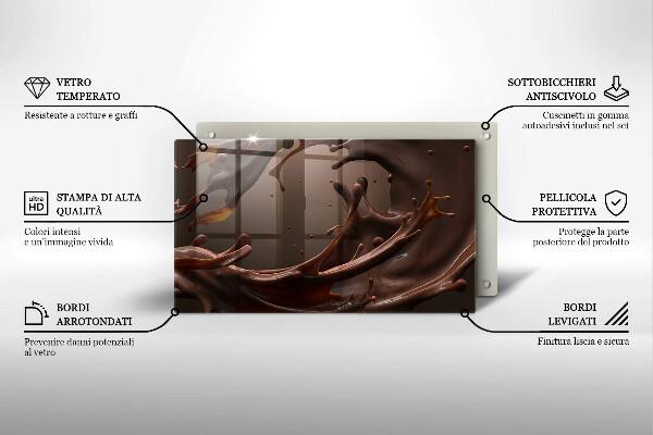 Glas Herdabdeckplatte Flüssige Schokolade