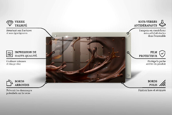 Glas Herdabdeckplatte Flüssige Schokolade