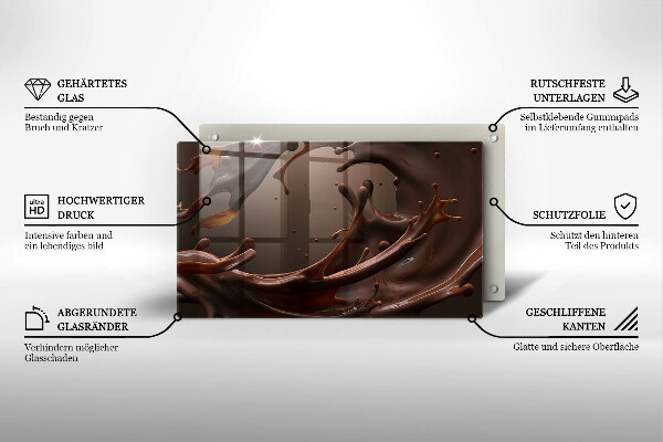 Glas Herdabdeckplatte Flüssige Schokolade