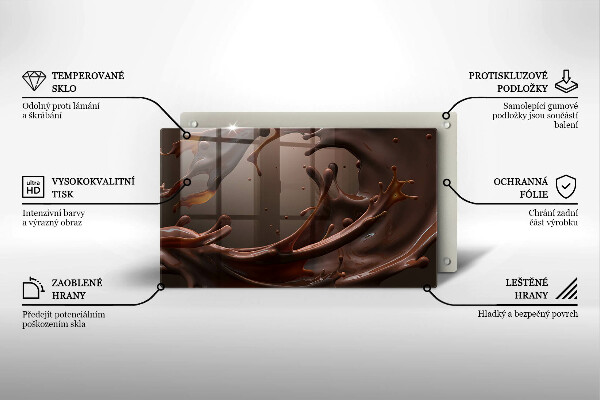 Glas Herdabdeckplatte Flüssige Schokolade