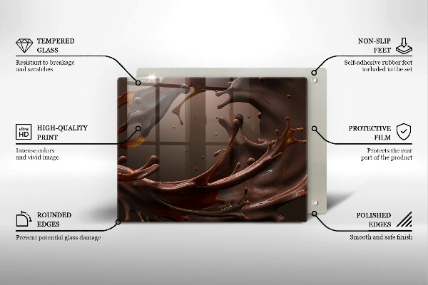 Glas Herdabdeckplatte Flüssige Schokolade