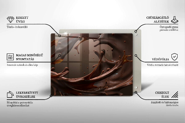 Glas Herdabdeckplatte Flüssige Schokolade