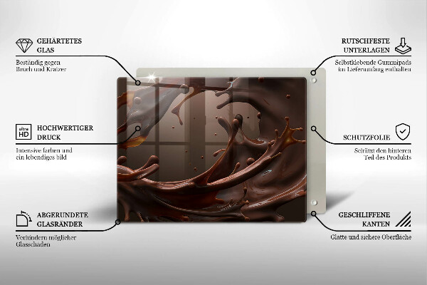 Glas Herdabdeckplatte Flüssige Schokolade