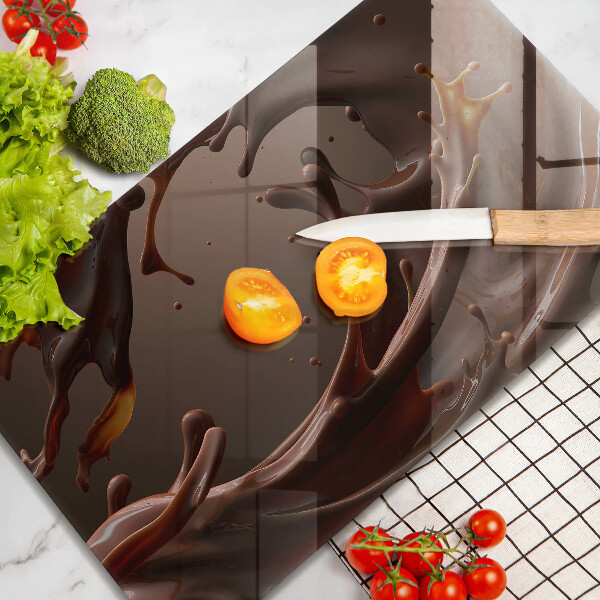 Glas Herdabdeckplatte Flüssige Schokolade