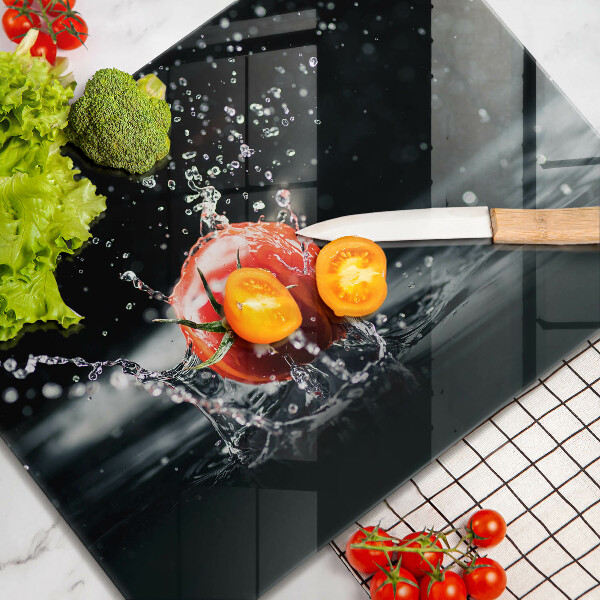 Glas Herdabdeckplatte Tomate in Wasser