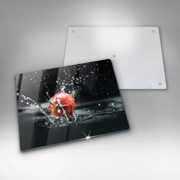 Glas Herdabdeckplatte Tomate in Wasser