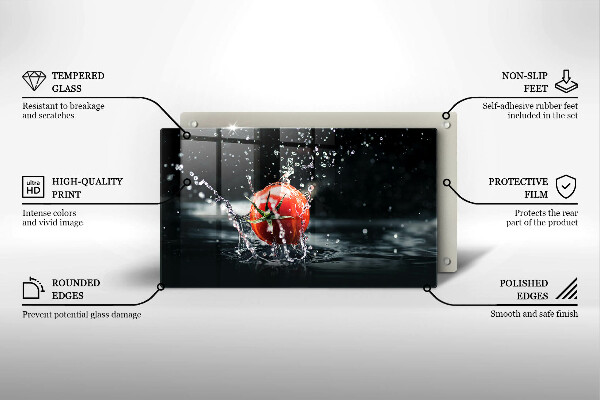 Glas Herdabdeckplatte Tomate in Wasser