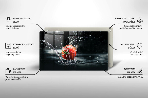 Glas Herdabdeckplatte Tomate in Wasser