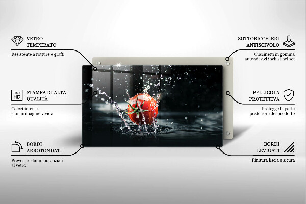 Glas Herdabdeckplatte Tomate in Wasser