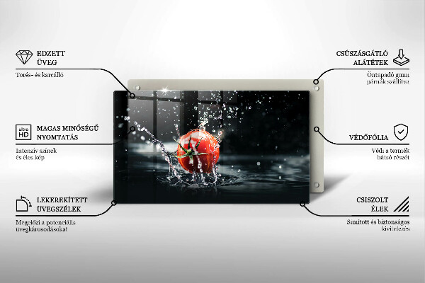 Glas Herdabdeckplatte Tomate in Wasser