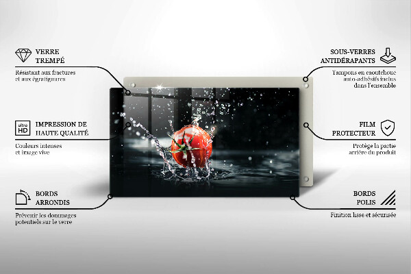 Glas Herdabdeckplatte Tomate in Wasser