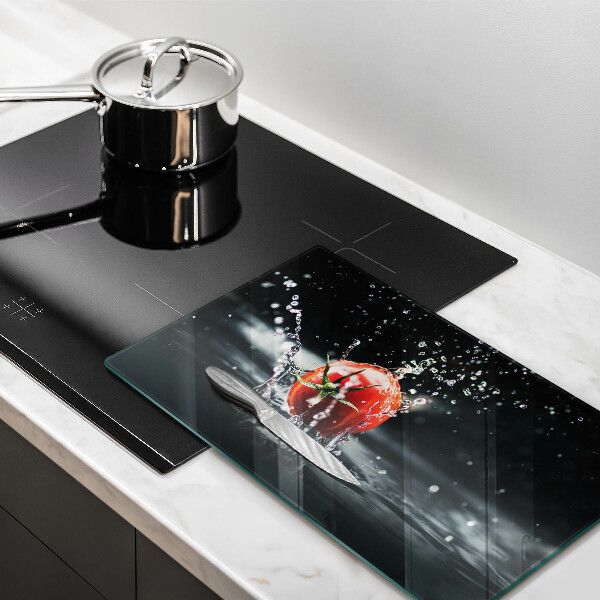 Glas Herdabdeckplatte Tomate in Wasser