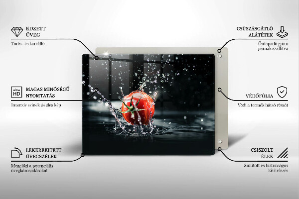 Glas Herdabdeckplatte Tomate in Wasser