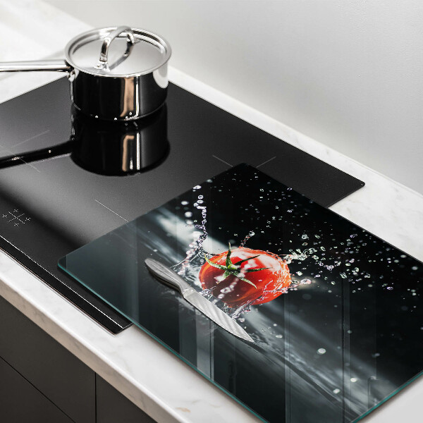Glas Herdabdeckplatte Tomate in Wasser