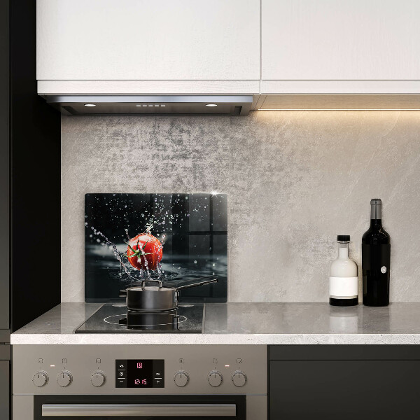 Glas Herdabdeckplatte Tomate in Wasser